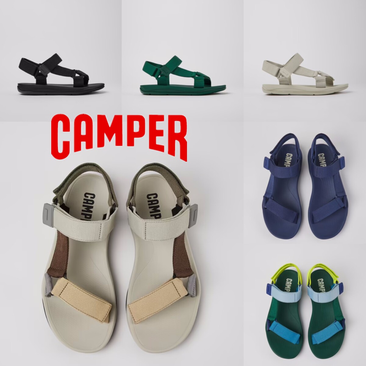 Camper平底沙滩凉鞋男