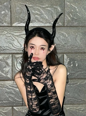 圣诞节羊角头饰恶魔角夏奇羊山羊