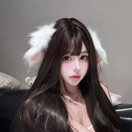 手作lolita垂耳兔头饰可爱新款cos毛绒仿真犬兽耳狗耳朵发箍圣诞