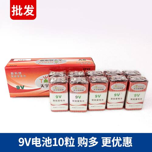 天宇鸟9v电池9伏 叠层方电池 万用表扩音器报警器话筒测线仪电池
