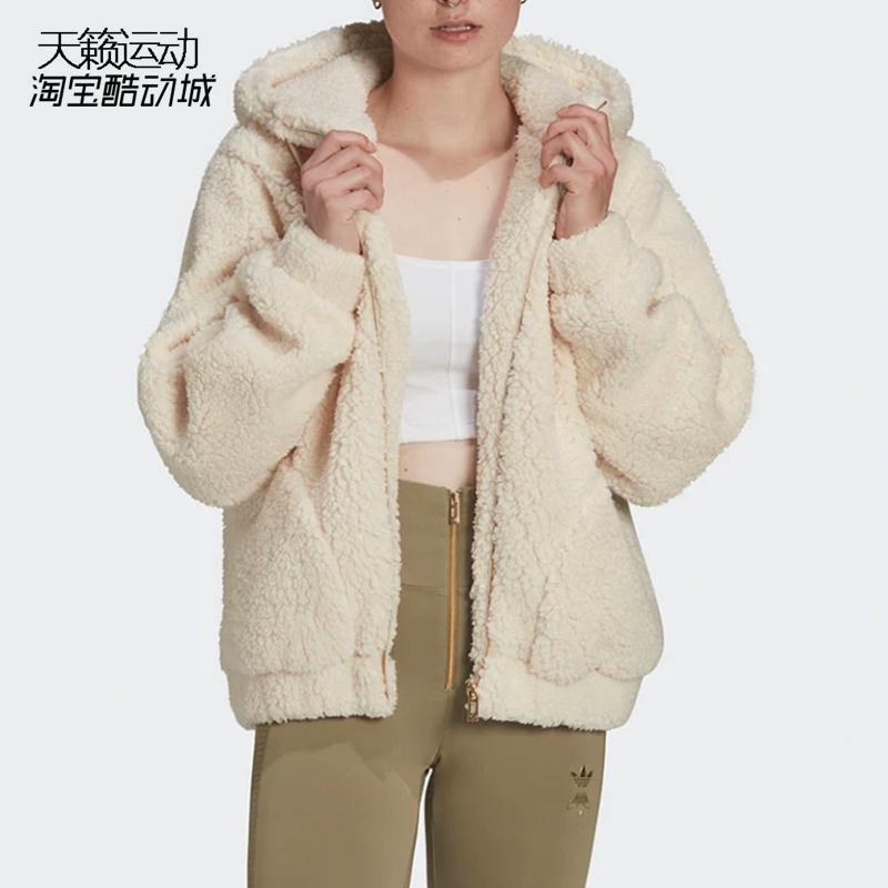 阿迪达斯三叶草女羊羔绒外套