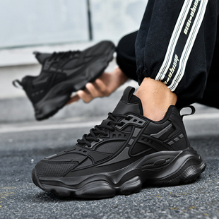 2026春季 大码 新款 男鞋 轻便软底百搭跑步鞋 皮面老爹鞋 运动鞋 子 爆款