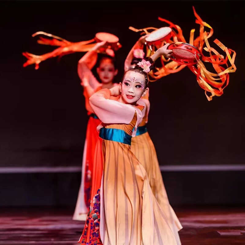 绝美古典舞蹈演出服忆长安儿童唐印演出服女飘逸中国风汉唐舞服