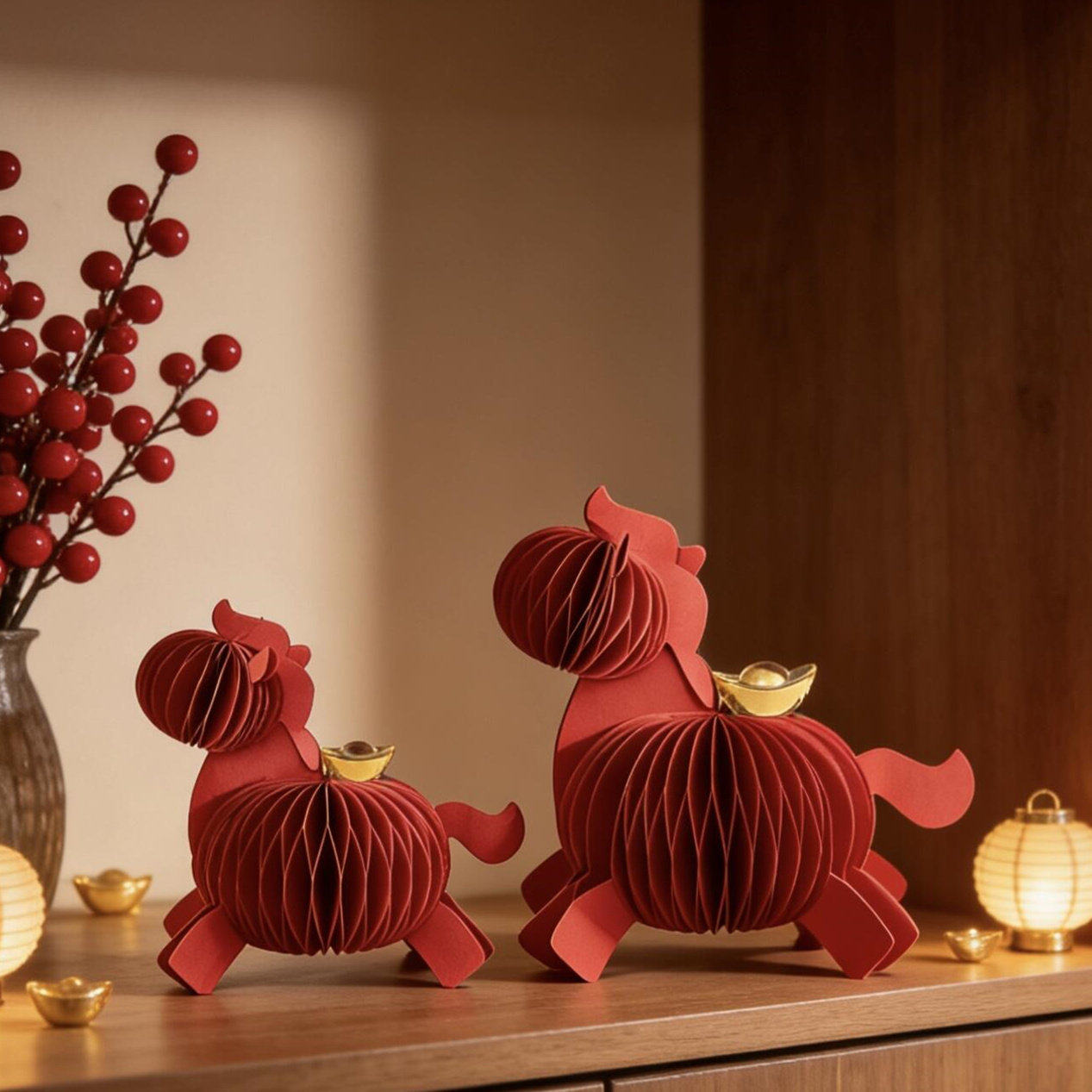马到成功红色蜂窝发财马新年装饰摆件高颜值客厅玄关橱柜喜庆布置,家居饰品,装饰摆件,淘宝优惠券,粉丝福利购,淘宝优惠卷