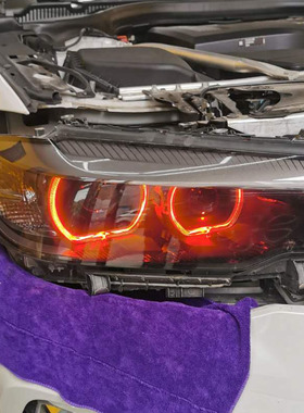 宝马5系G30黄金眼G38柠檬黄日行灯改装LED恶魔眼彩色变色红色蓝色