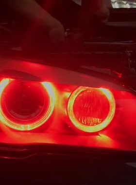 LXGD宝马7系F01 F02七彩天使眼红色LED日行灯恶魔眼冰蓝柠檬黄