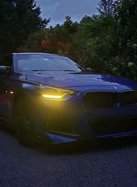 宝马2系M2黄金眼G42 G87柠檬黄日行灯改装七彩LED恶魔眼红色冰蓝