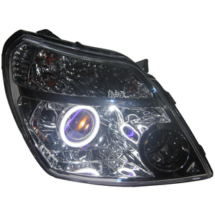 福田萨普V天使眼大灯总成皮卡传奇改装激光双光透镜LED流水日行灯