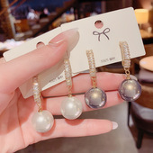 elegant wedding pearl women sliver earrings party vintage