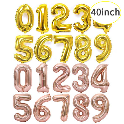 40" Foil Number Balloons Digital Large Happy Birthday P