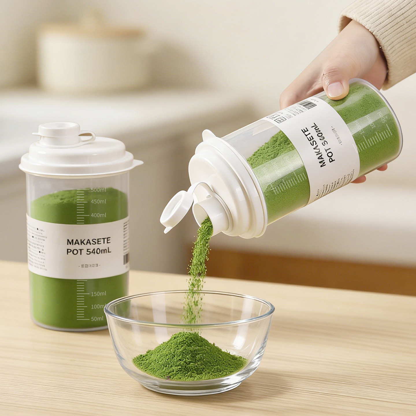 日本果蔬粉专用收纳罐食品级果粉抹茶可可粉密封防潮分装瓶带刻度