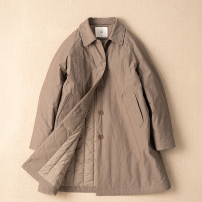 色织精密纯棉夹棉棉服中长外套女