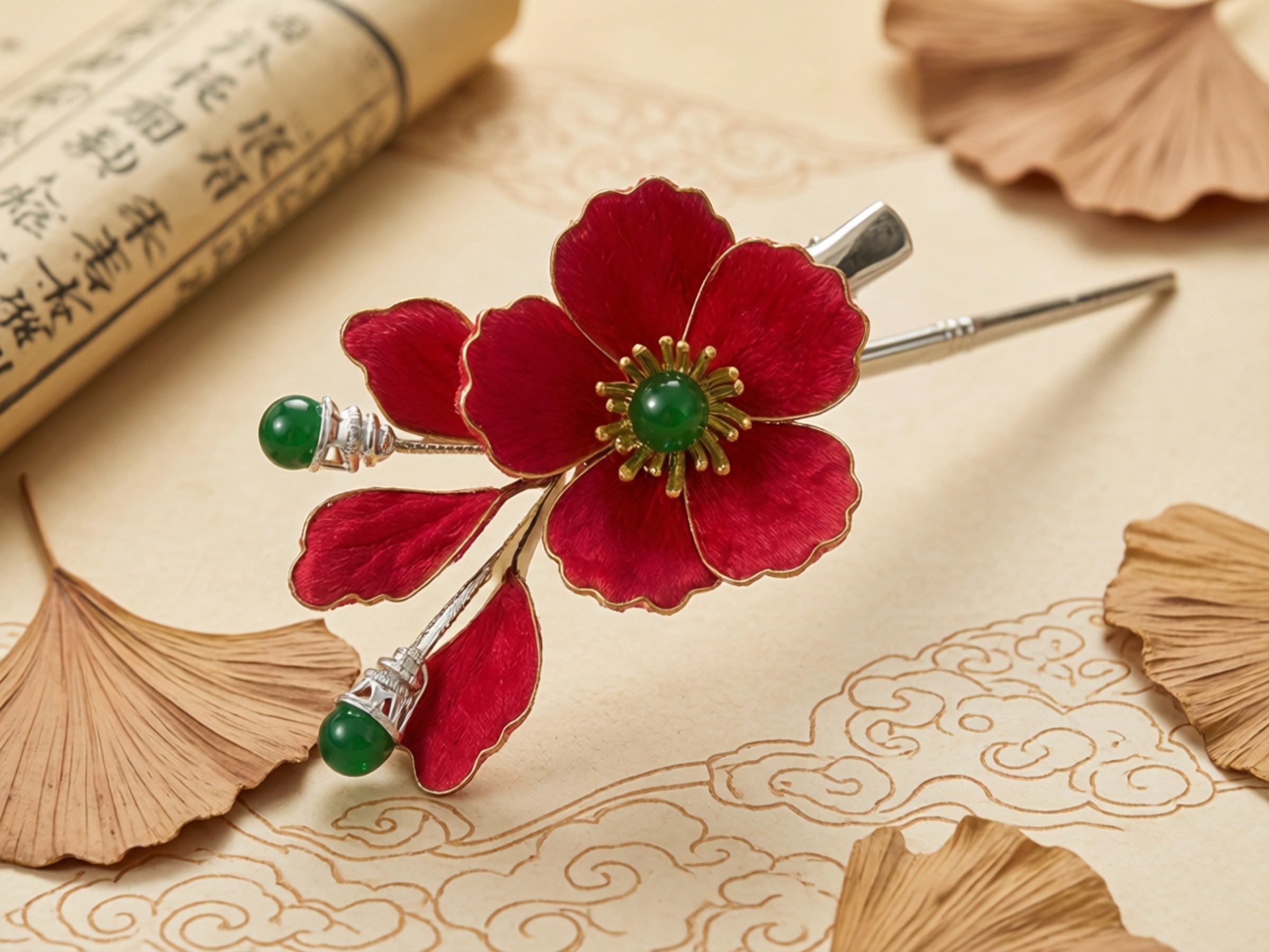 纯手工非遗绒花发饰发夹新中式百搭蚕丝盘发汉服发夹发饰默认微瑕,特色手工艺,其他特色工艺品,淘宝优惠券,粉丝福利购,淘宝优惠卷