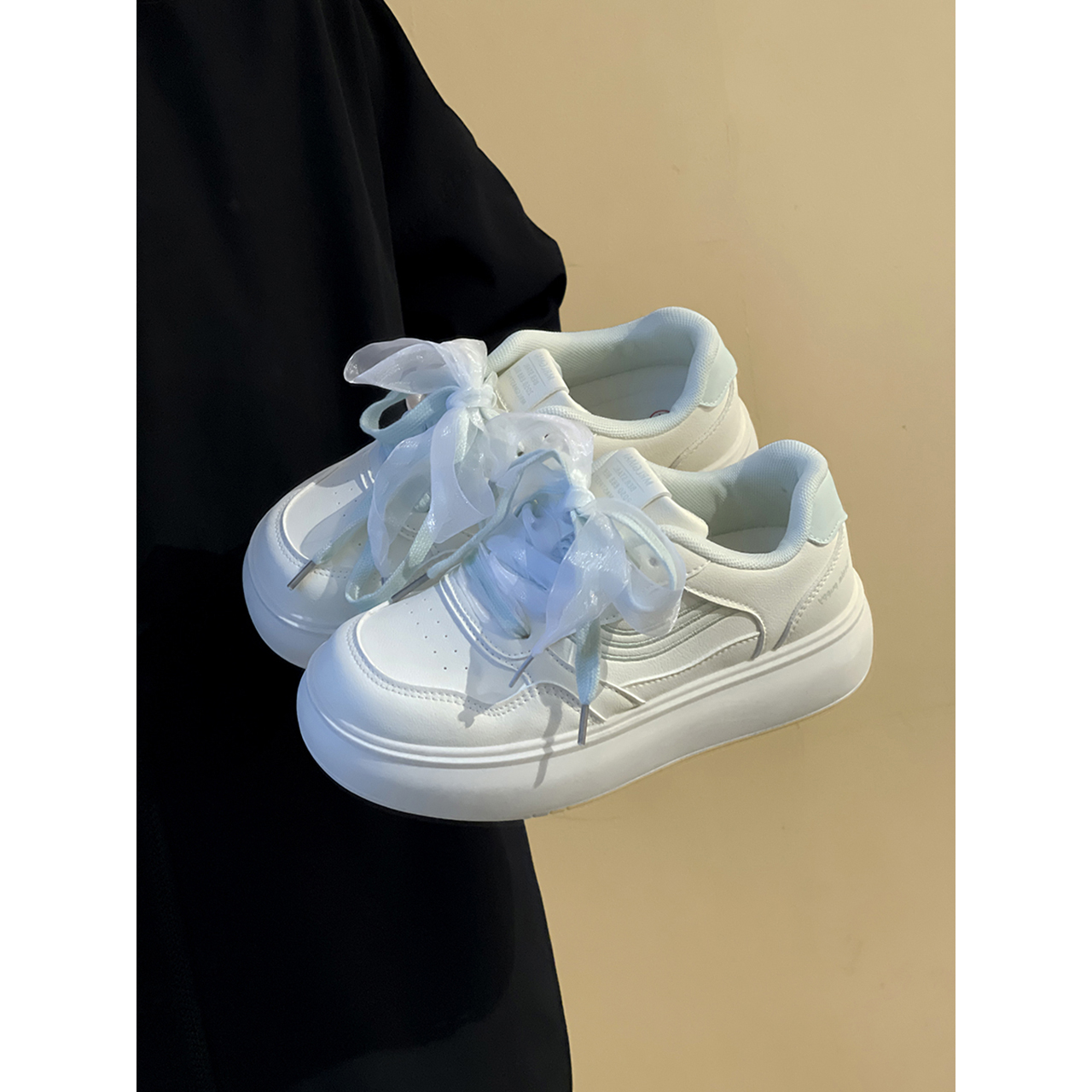 路十三原创厚底小白鞋女2025秋季新款休闲百搭运动鞋配裙子板鞋