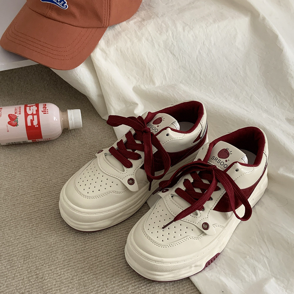 草莓原创小白鞋女厚底板鞋韩版ulzzang百搭学生小众设计鞋子ins潮