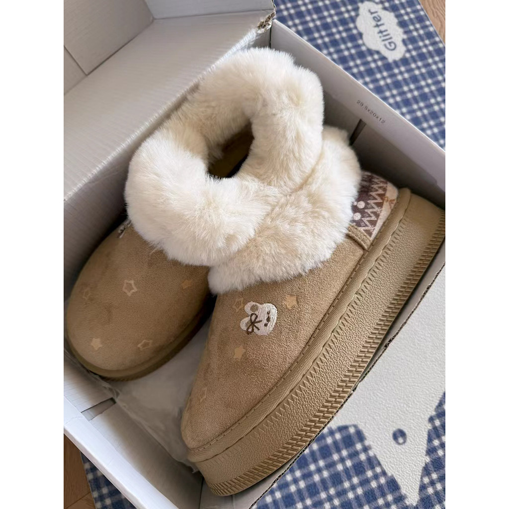 路十三美拉德兔子毛毛鞋女2025冬季新款雪地靴加绒加厚保暖棉鞋,女鞋,棉鞋,淘宝优惠券,粉丝福利购,淘宝优惠卷