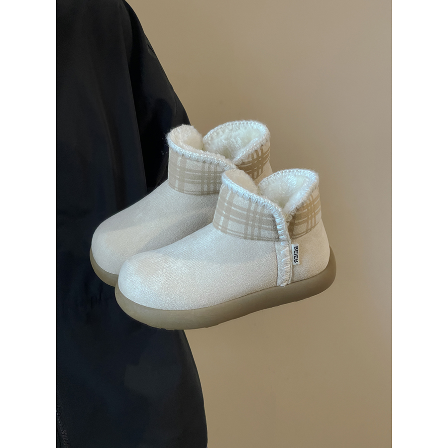 路十三踩屎感雪地靴女2025冬季爆款加绒保暖棉鞋chic休闲毛毛鞋