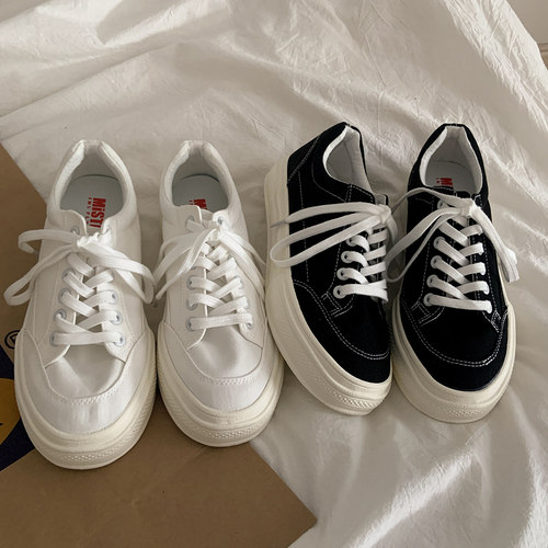 春秋百搭基础休闲帆布小白鞋