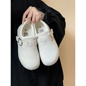 女2026春季 新款 全包平底单鞋 路十三一脚蹬勃肯鞋 子百搭休闲小白鞋