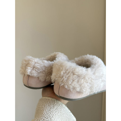 路十三复古毛绒勃肯鞋女2025冬季新款加绒厚底一脚蹬保暖毛毛棉鞋