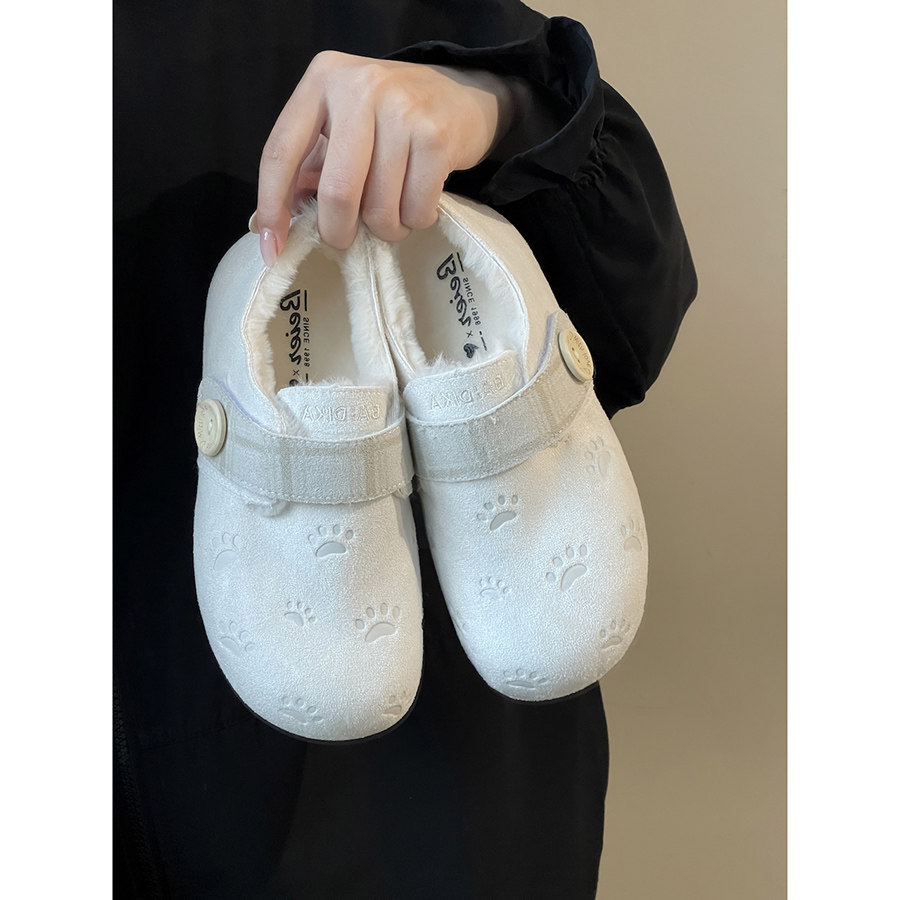 路十三爪爪绒面毛毛鞋女2025冬季加绒休闲勃肯鞋圆头一脚蹬棉鞋,女鞋,勃肯鞋/软木鞋,淘宝优惠券,粉丝福利购,淘宝优惠卷