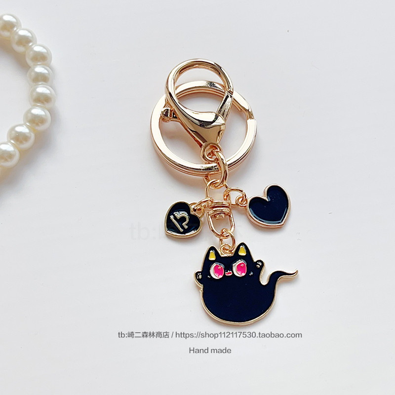 定制星座小恶魔猫咪小猫钥匙扣挂饰耳机饰品宝宝挂件情侣卡通可爱