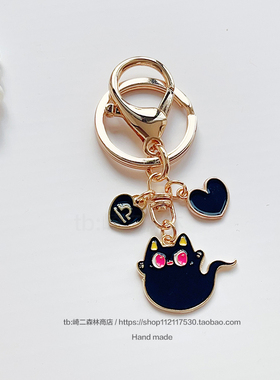 定制星座小恶魔猫咪小猫钥匙扣挂饰耳机饰品宝宝挂件情侣卡通可爱