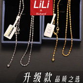 意大利进口工艺粗能万可调节长度配翡翠吊坠项链裸素链纯银钻石链