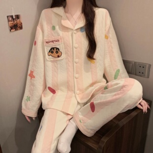 睡衣女款2025新款冬高级感加厚漂亮出门空气棉夹层可外穿的家居服