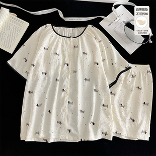 高级感睡衣女款夏带胸垫学生大码可爱卡通家居服女时尚洋气可外穿