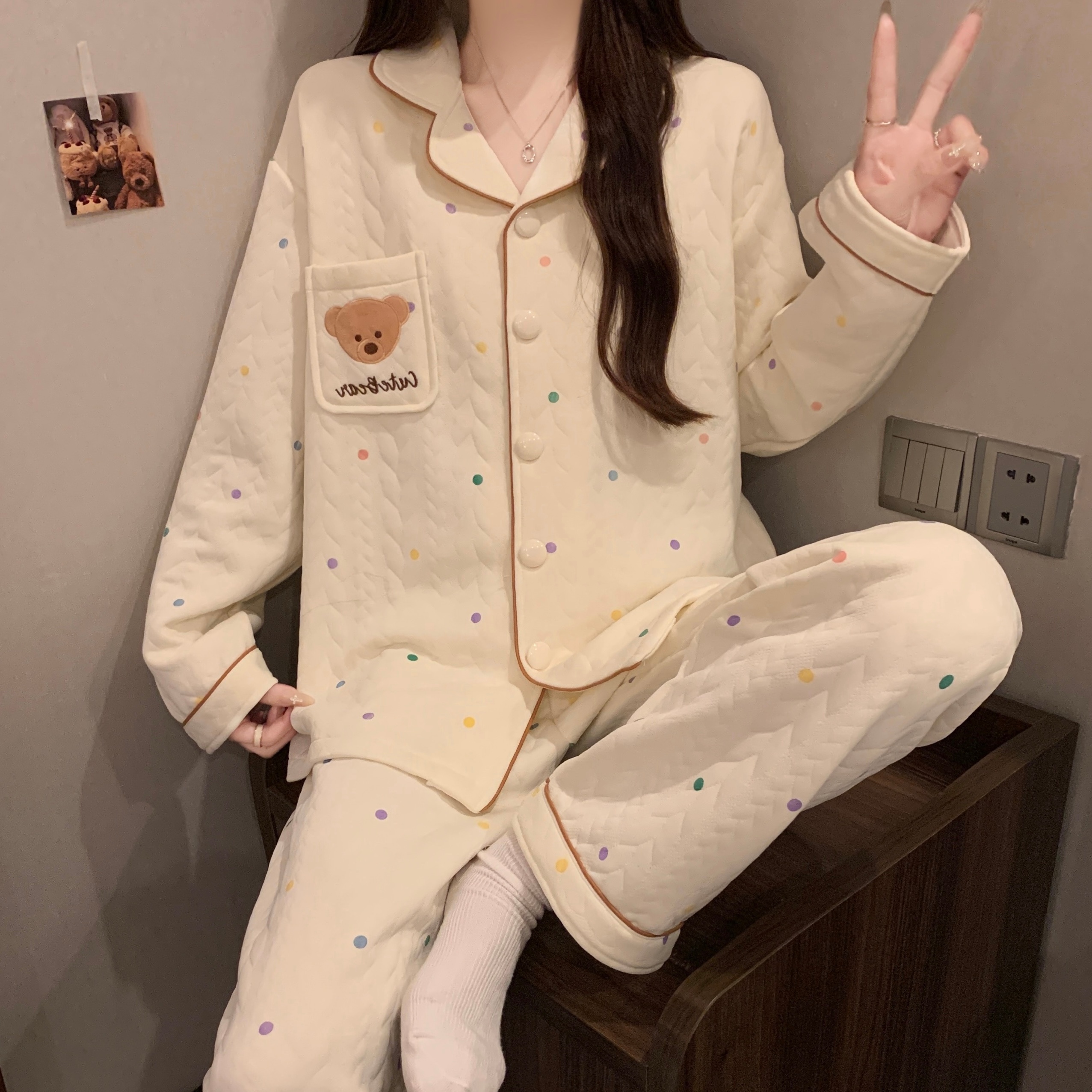 睡衣女款2025新款冬加厚高级感