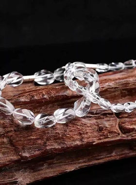 天然白水晶随形手链男女款不规则麻花冰块精致简约ins风情侣礼物