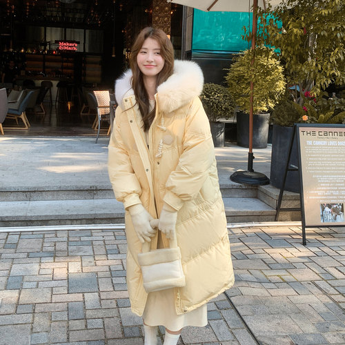 95白鸭绒羽绒服女中长款过膝好看