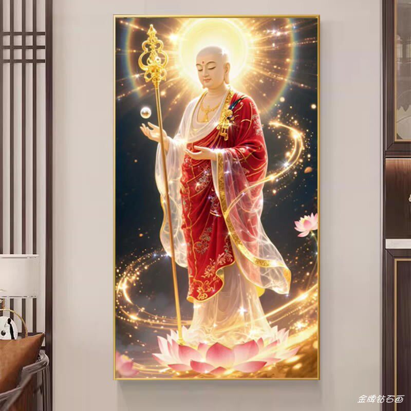 2026年新款满钻5d钻石画地藏王菩萨站佛像粘砖贴钻十字绣家用供奉