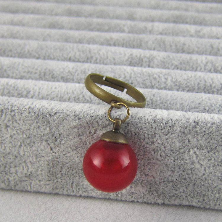 免塞琉璃精油瓶戒指 女士diy饰品 针孔琉璃珠香薰香水小瓶子指环