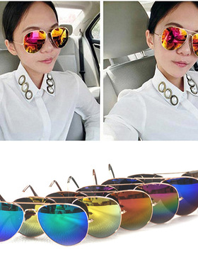 墨镜女士飞行员彩膜太阳眼镜