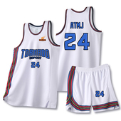 美式 男大学生比赛训练队服运动背心球衣免费印字印号 篮球服套装