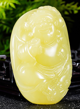 新疆和田玉黄口玉籽料貔貅手把件