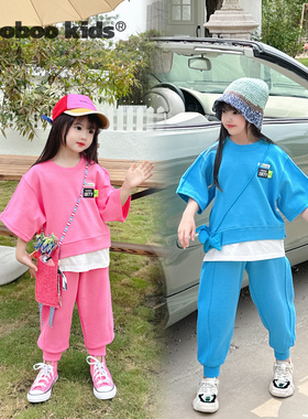 墨宝童装 MoobooKids_开学季好穿实用假两件两色运动套装