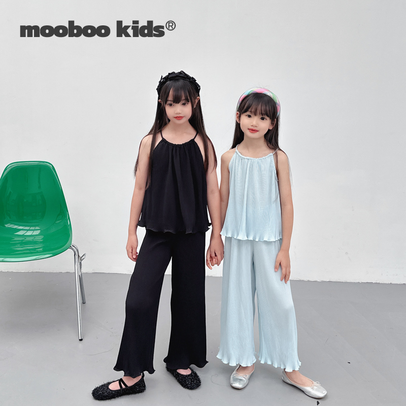 MoobooKids_夏日无负担超薄晾感牙签褶套装（冰感蓝+黑色）