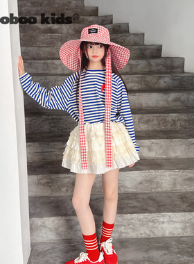 墨宝童装_miu系蕾丝少女混搭白色多层花边面料拼接百褶网球短裙裤