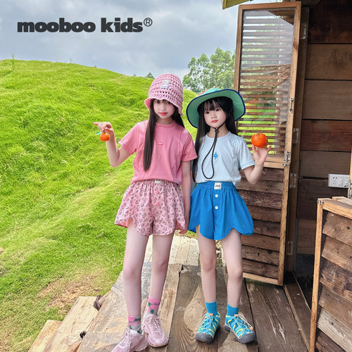 MoobooKids_户外凉爽速干颜色亮眼短裤)+户外五线撞色瑜伽上衣