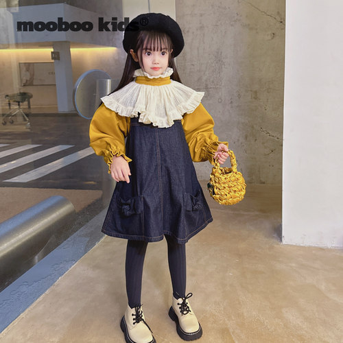 牛仔背带裙moobookids/墨宝童装