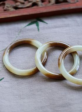 秋月照琼枝天然和田玉手镯