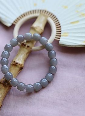 浓郁老型珠手串天然和田玉