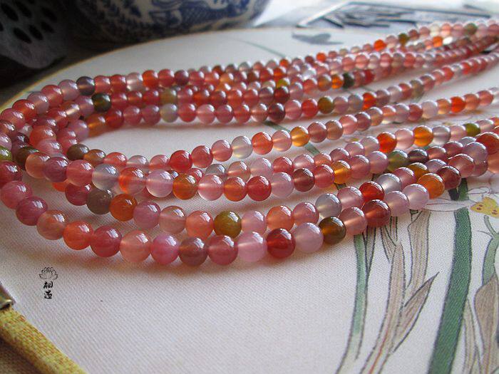 아침의 방황에는 영적인 열매가 있고 저녁에는 사과 따기천연소금원 마노 화려한 사탕 소재 삼원팔찌