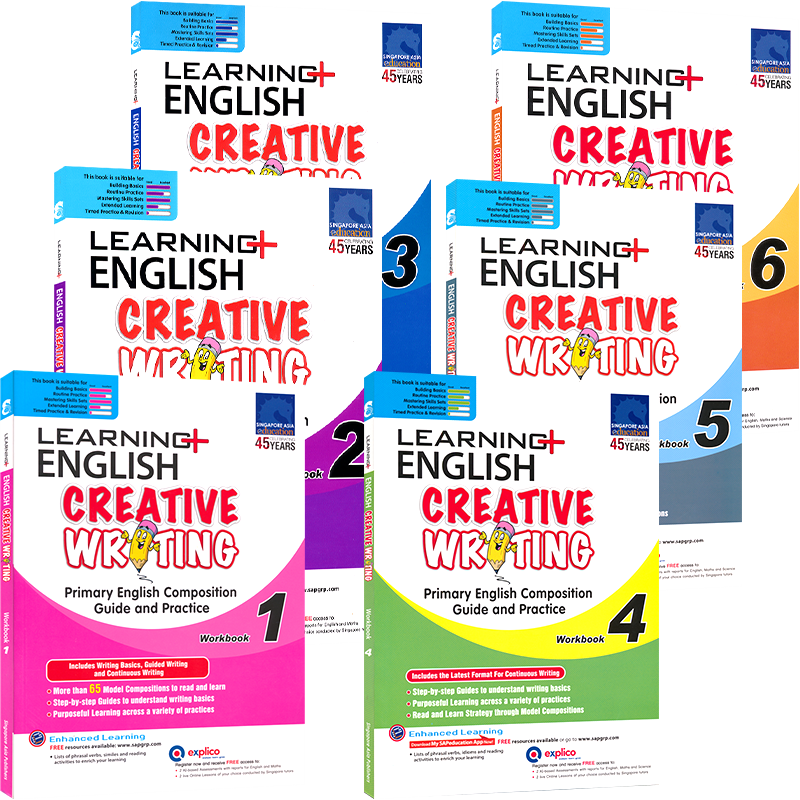 SAP 新加坡英语写作练习册 Learning Creative Writing Workbook 小学1-6年级 学习系列创意写作教辅 分步看图写话训练 英文原版