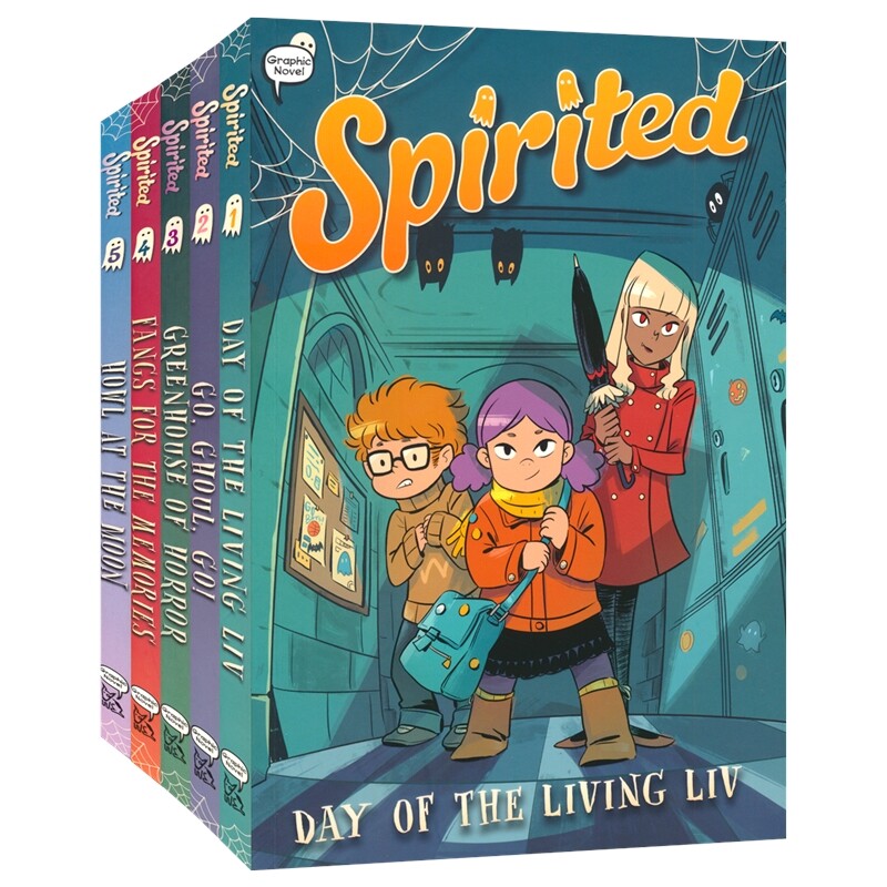 Spirited 幽灵小镇的莉芙1-5 全彩漫画书 超自然校园生活 儿童图像小说&nbsp;青少年英语课外读物 友谊成长故事 英文原版进口儿童图书