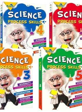 Dolphin Science Process Skills 3-6 新加坡科学 3-6年级 科学过程技能 综合技能 基础提高练习 3-6年级 英文原版进口图书