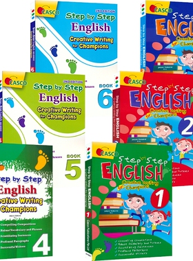 Casco Step By Step English Creative Writing For Champions 新加坡英语冠军创意写作 1-6年级6册套装小学教辅 英文原版进口图书